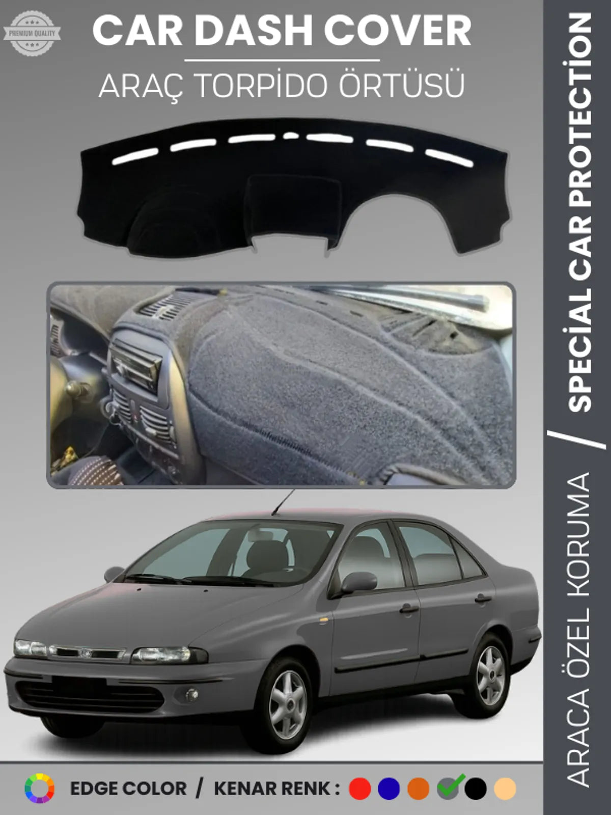 FIAT MAREA (1999-2007) Uyumlu Torpido Örtüsü Araca Özel Ön Göğüs Koruma