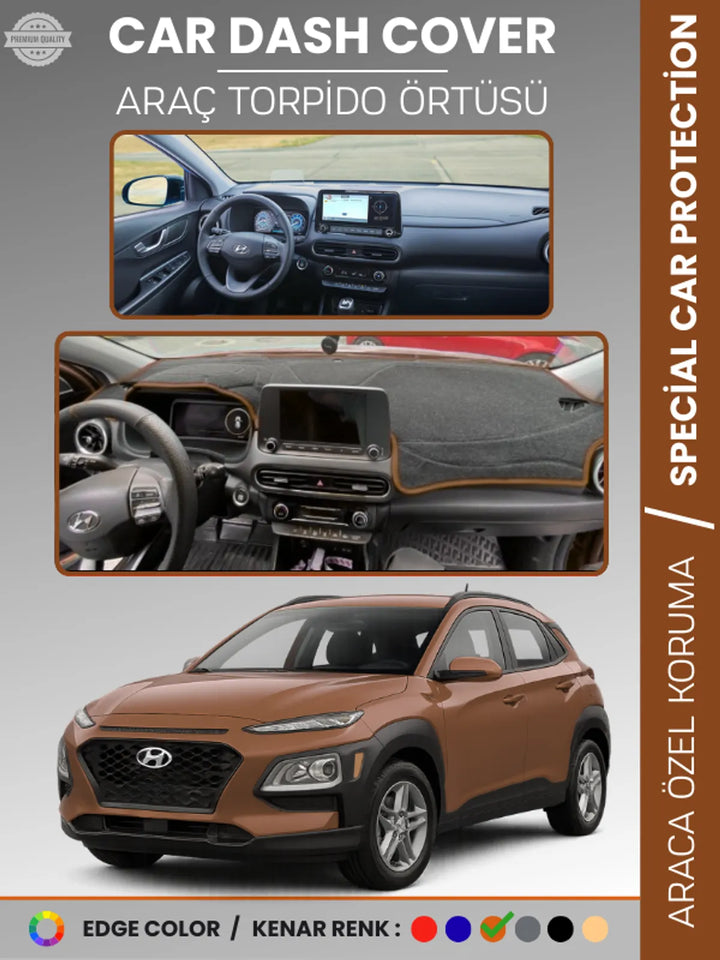 HYUNDAİ KONA (2020-2022) Uyumlu Torpido Örtüsü Araca Özel Ön Göğüs Koruma