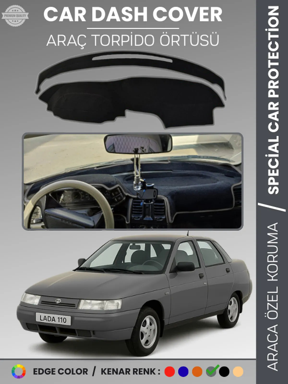 LADA 110 VEGA (1995-2007) Uyumlu Torpido Örtüsü Araca Özel Ön Göğüs Koruma