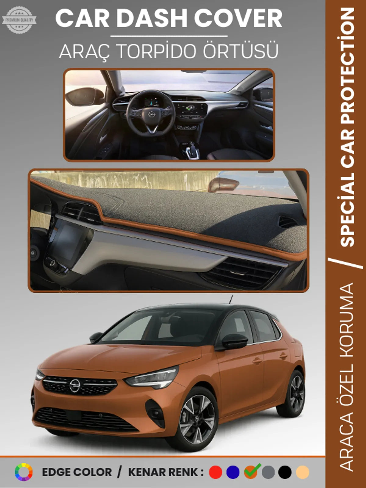OPEL CORSA F (2019+) Uyumlu Torpido Örtüsü Araca Özel Ön Göğüs Koruma