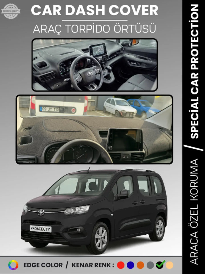 TOYOTA PROACE CITY (2019-2024) Uyumlu Torpido Örtüsü Araca Özel Ön Göğüs Koruma