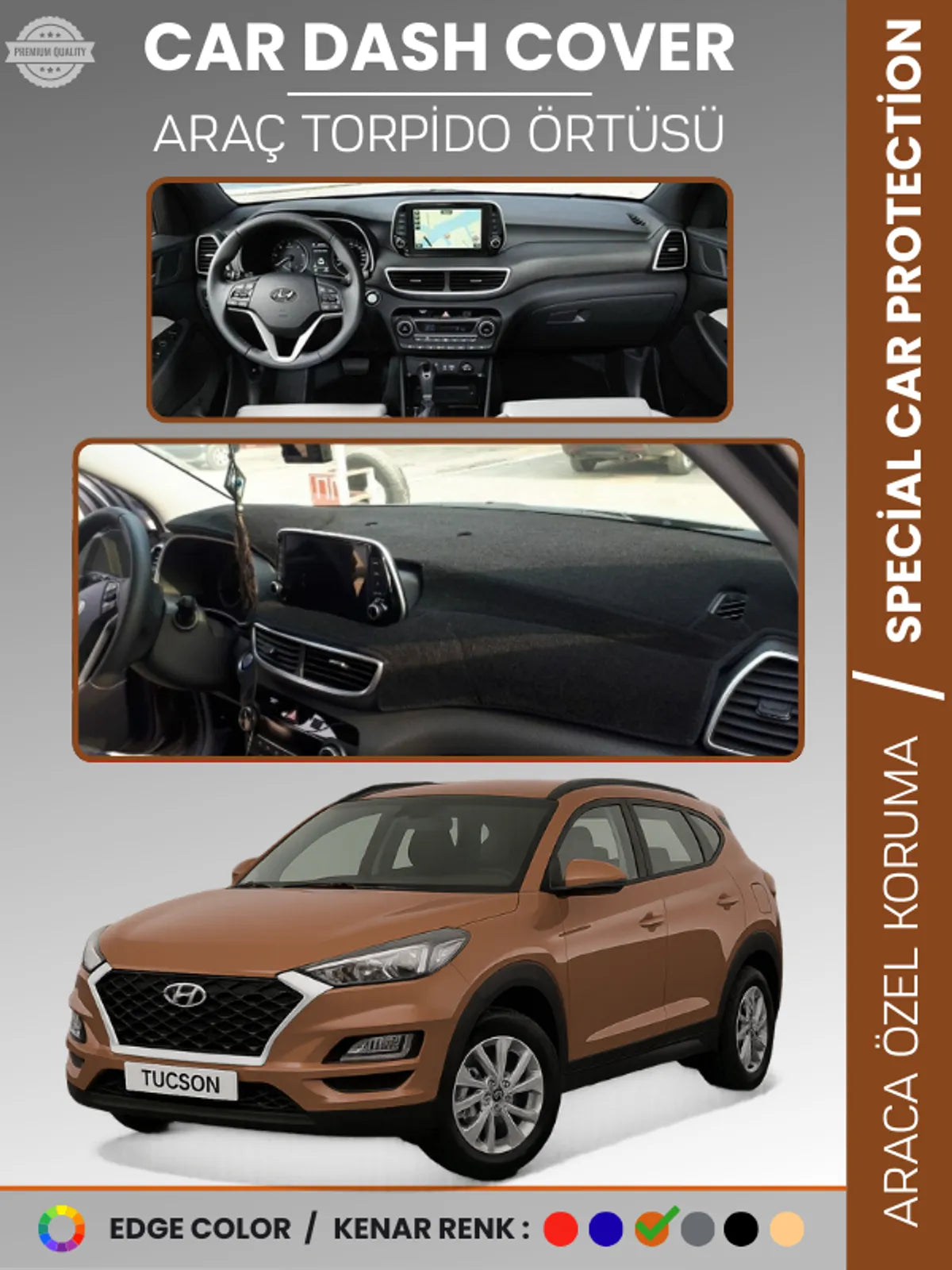 HYUNDAİ TUCSON (2018-2021) Uyumlu Torpido Örtüsü Araca Özel Ön Göğüs Koruma
