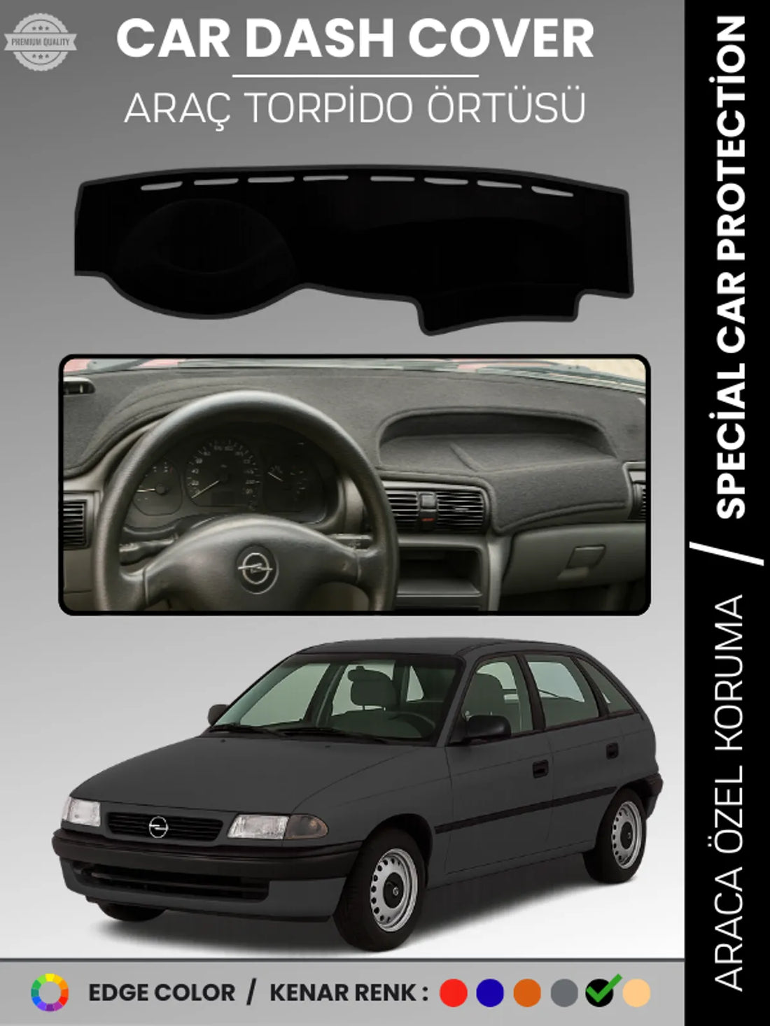 OPEL ASTRA F (1991-1998) Uyumlu Torpido Örtüsü Araca Özel Ön Göğüs Koruma