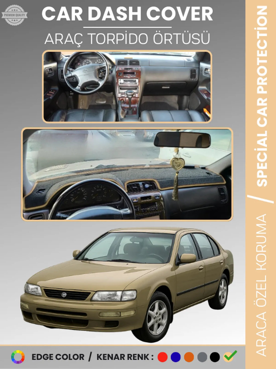 NISSAN MAXIMA A32 (1995-2000) Uyumlu Torpido Örtüsü Araca Özel Ön Göğüs Koruma