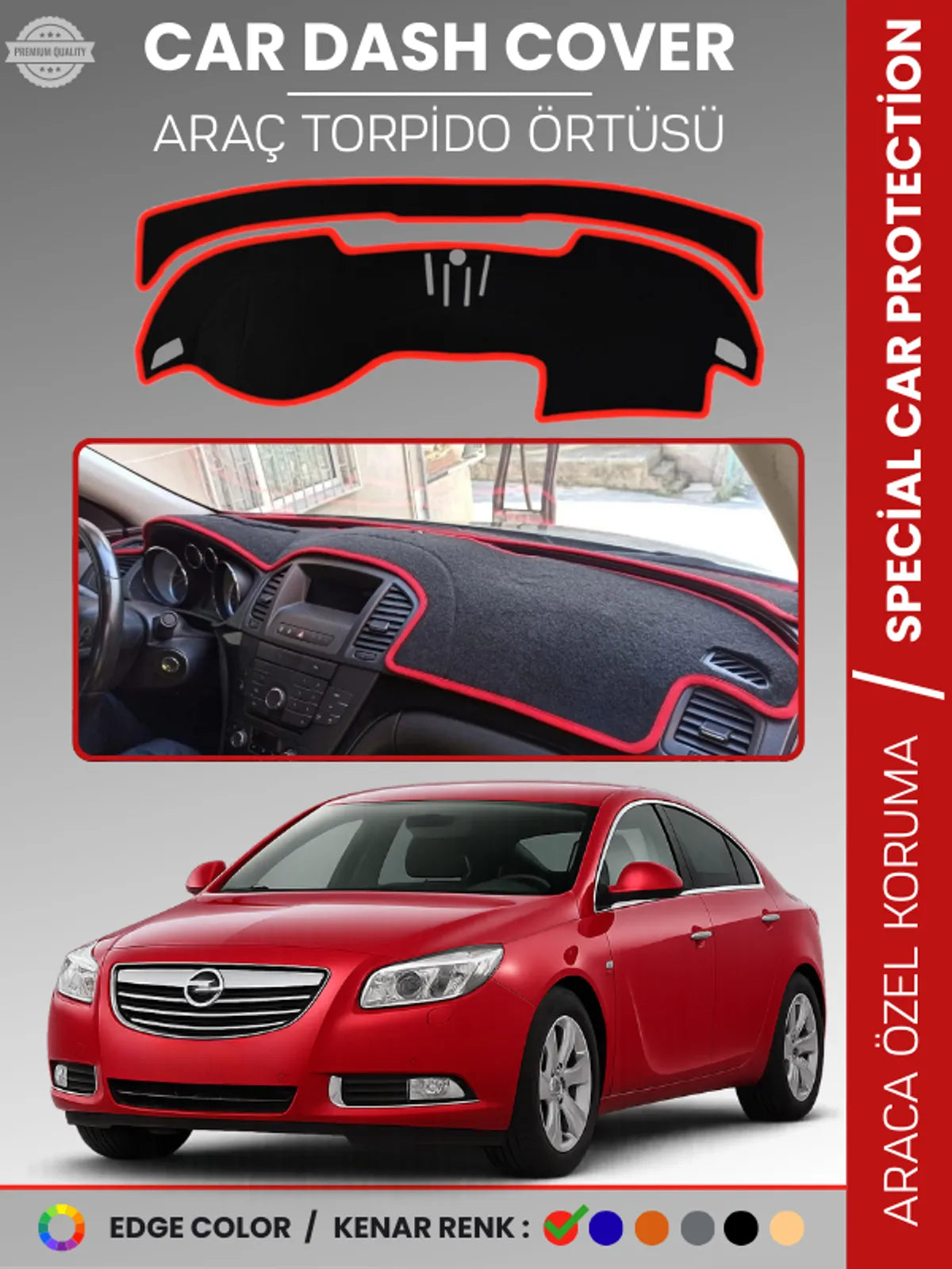 OPEL INSIGNIA A (2008-2013) Uyumlu Torpido Örtüsü Araca Özel Ön Göğüs Koruma