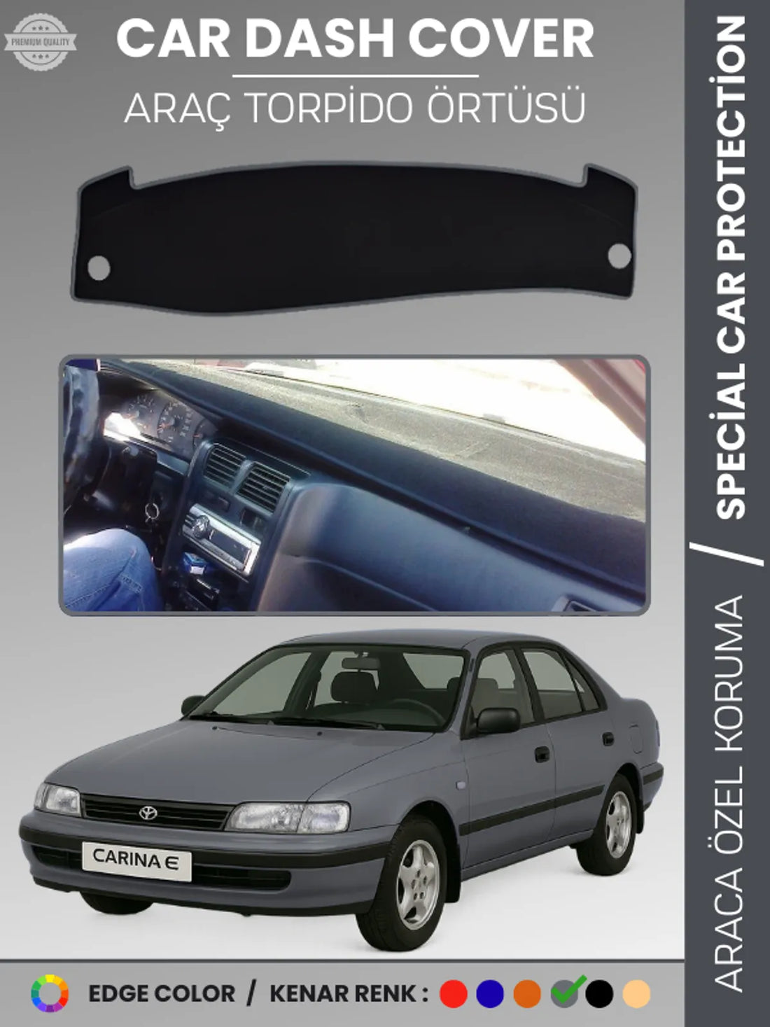 TOYOTA CARİNA-CORONA T190 AİRBAGSİZ (1991-1997) Uyumlu Torpido Örtüsü Araca Özel Ön Göğüs Koruma