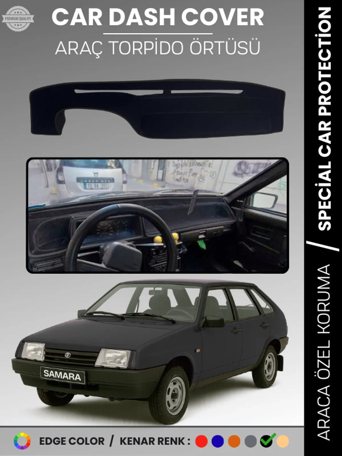 LADA SAMARA KARBİRATÖRLÜ (1990-2004) Uyumlu Torpido Örtüsü Araca Özel Ön Göğüs Koruma