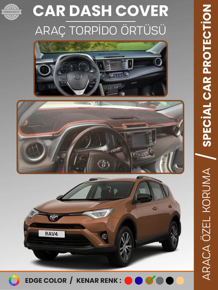 TOYOTA RAV4 XA40 (2013-2018) Uyumlu Torpido Örtüsü Araca Özel Ön Göğüs Koruma