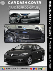 RENAULT FLUENCE NAVİGASYONSUZ KÜÇÜK EKRANLI (2009-2013) Uyumlu Torpido Örtüsü Araca Özel Ön Göğüs Koruma