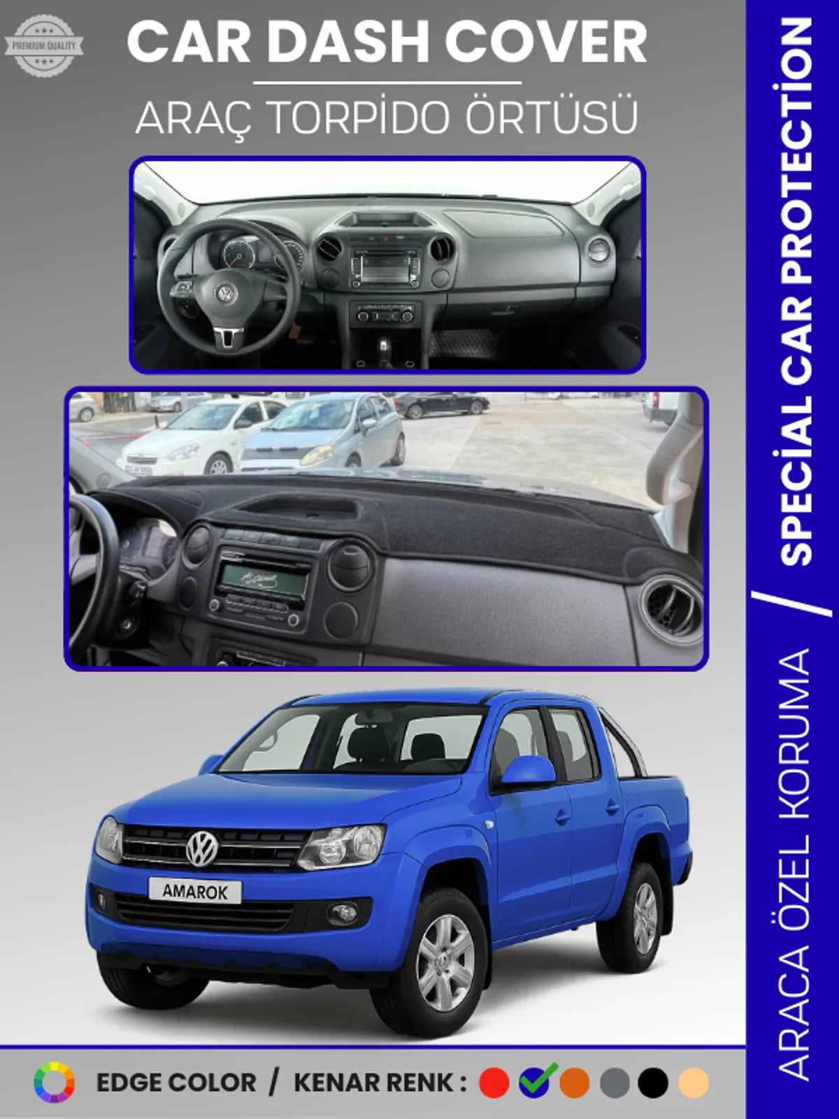 VOLKSWAGEN AMAROK (2009-2016) Uyumlu Torpido Örtüsü Araca Özel Ön Göğüs Koruma