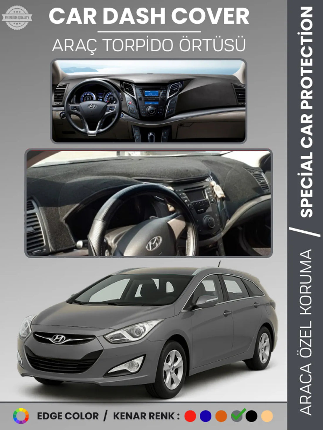 HYUNDAI i40 (2011-2019) Uyumlu Torpido Örtüsü Araca Özel Ön Göğüs Koruma