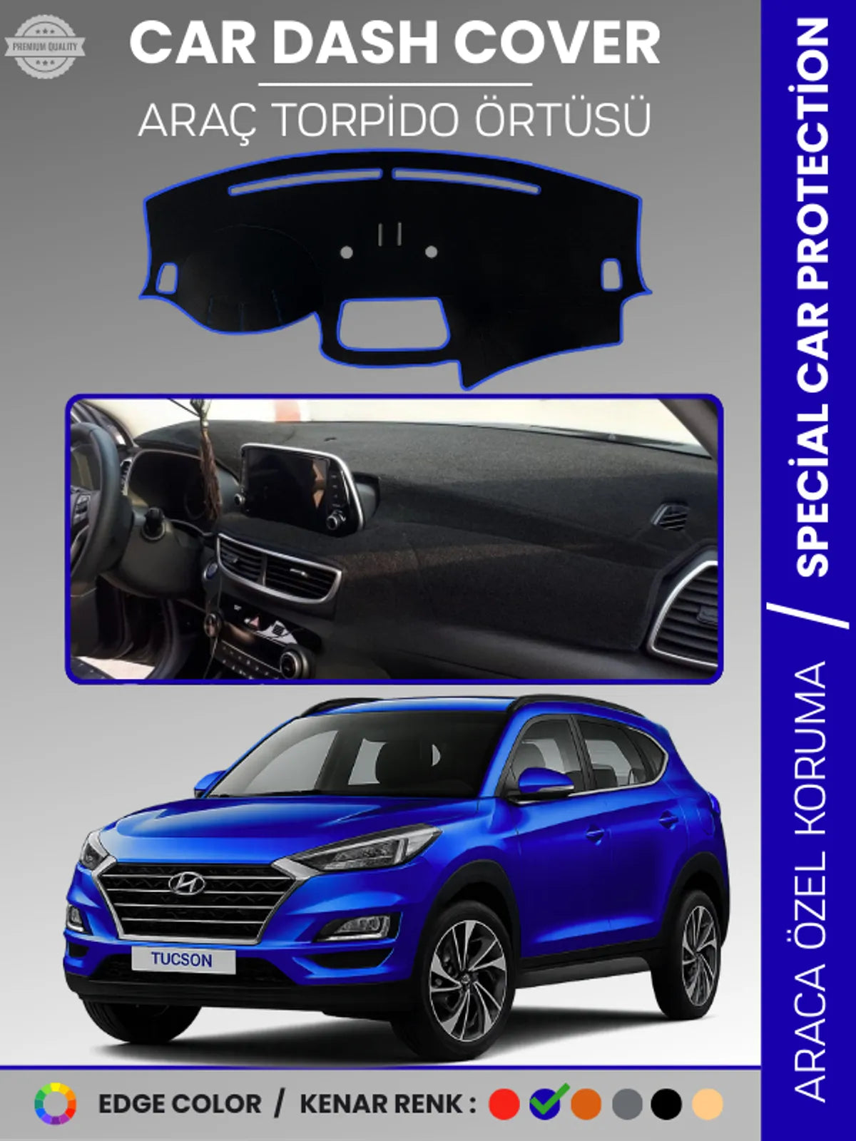 HYUNDAİ TUCSON (2018+) Uyumlu Torpido Örtüsü Araca Özel Ön Göğüs Koruma