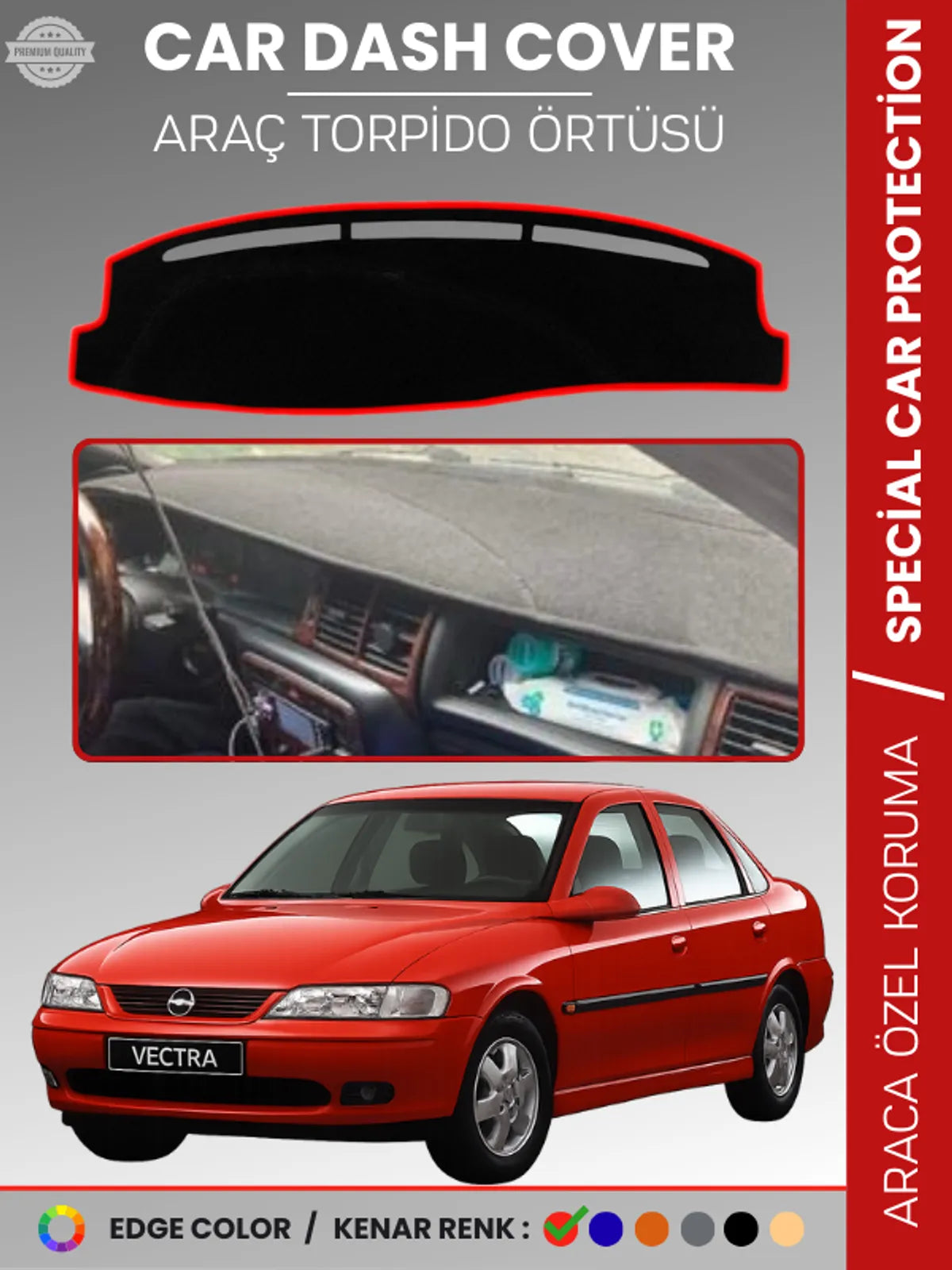 OPEL VECTRA B (1995-2001) Uyumlu Torpido Örtüsü Araca Özel Ön Göğüs Koruma