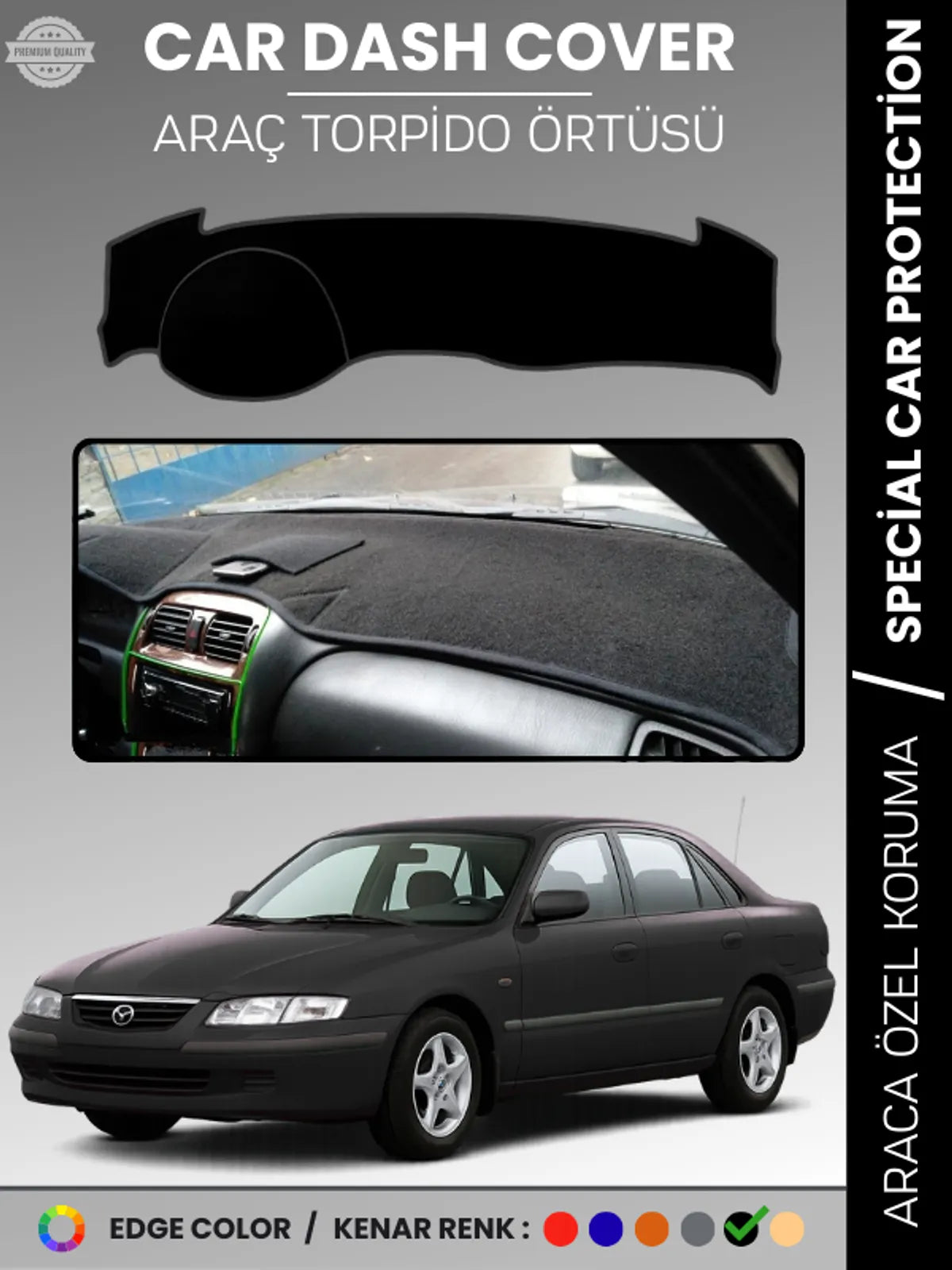 MAZDA 626 (1987-1991) Uyumlu Torpido Örtüsü Araca Özel Ön Göğüs Koruma