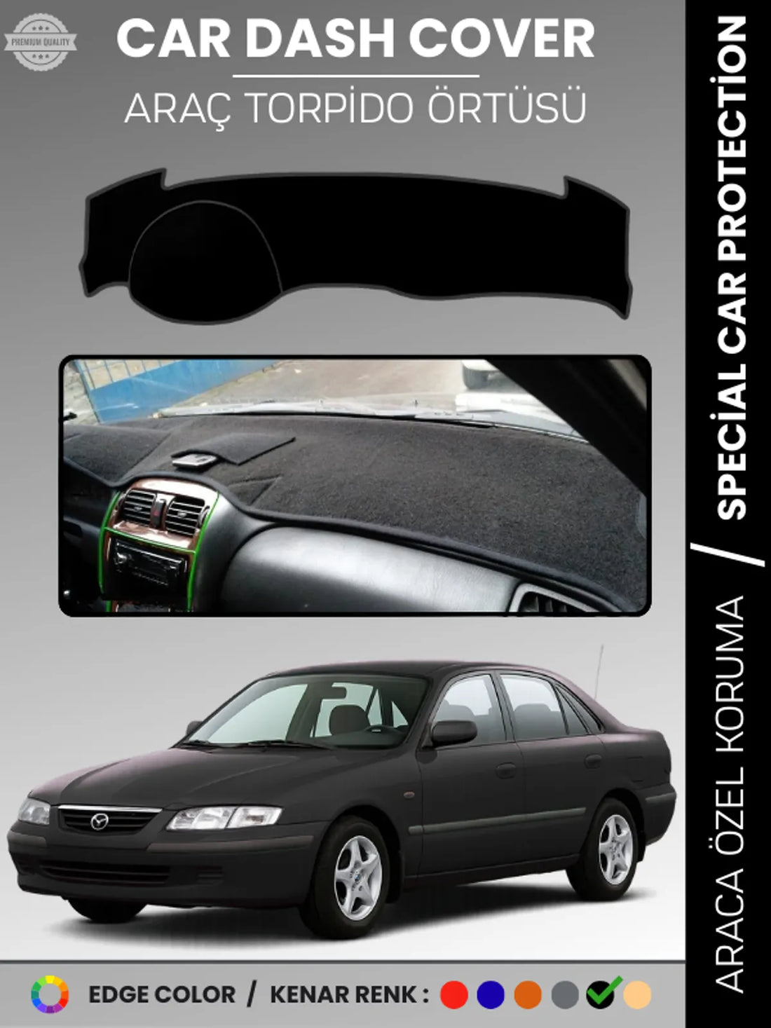 MAZDA 626 (1987-1991) Uyumlu Torpido Örtüsü Araca Özel Ön Göğüs Koruma