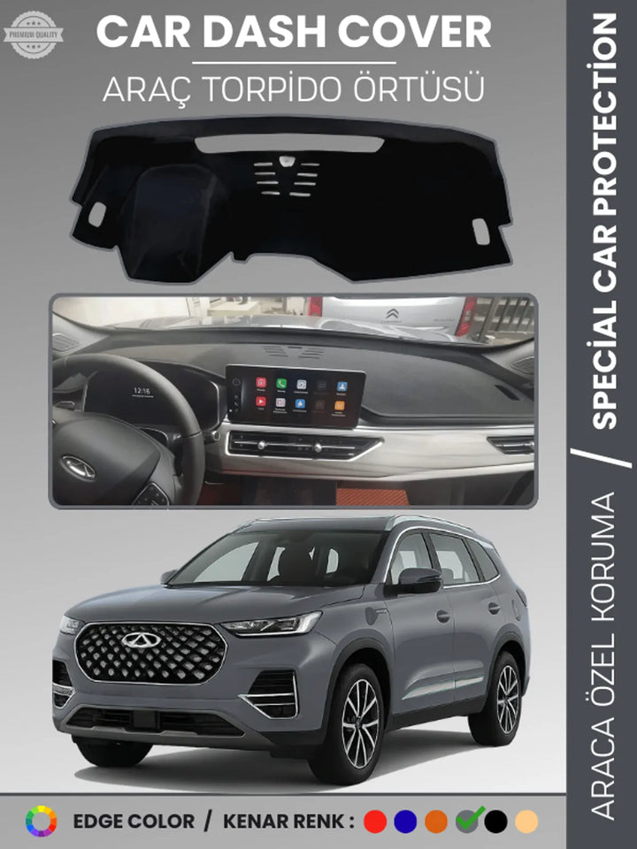 Chery Tiggo 8 Pro (2020+) Uyumlu Torpido Örtüsü Araca Özel Ön Göğüs Koruma
