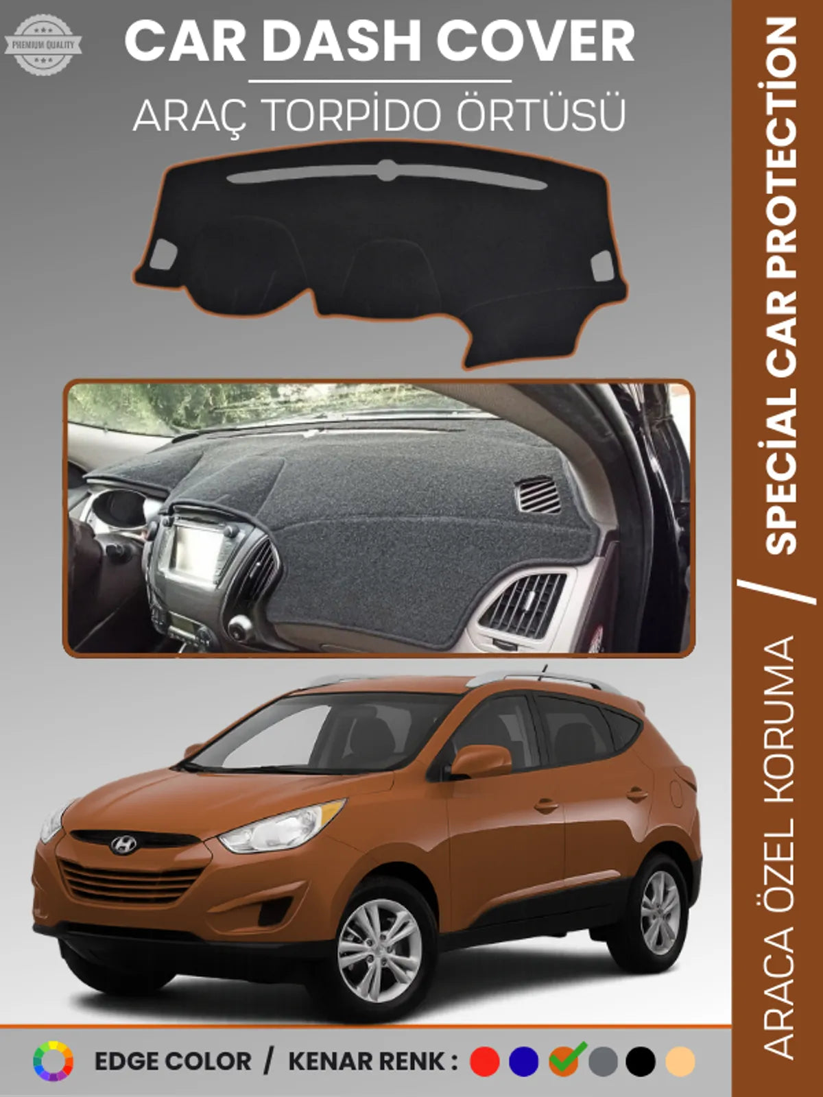 HYUNDAİ TUCSON (2009-2015) Uyumlu Torpido Örtüsü Araca Özel Ön Göğüs Koruma