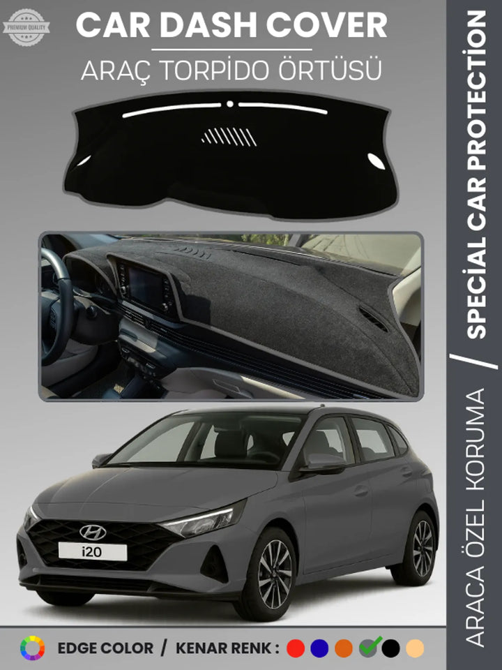 HYUNDAİ İ20 (2020+) Uyumlu Torpido Örtüsü Araca Özel Ön Göğüs Koruma