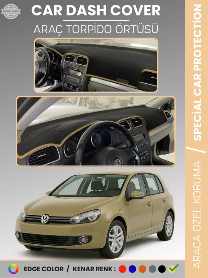 VOLKSWAGEN GOLF 6 (2008-2012) Uyumlu Torpido Örtüsü Araca Özel Ön Göğüs Koruma