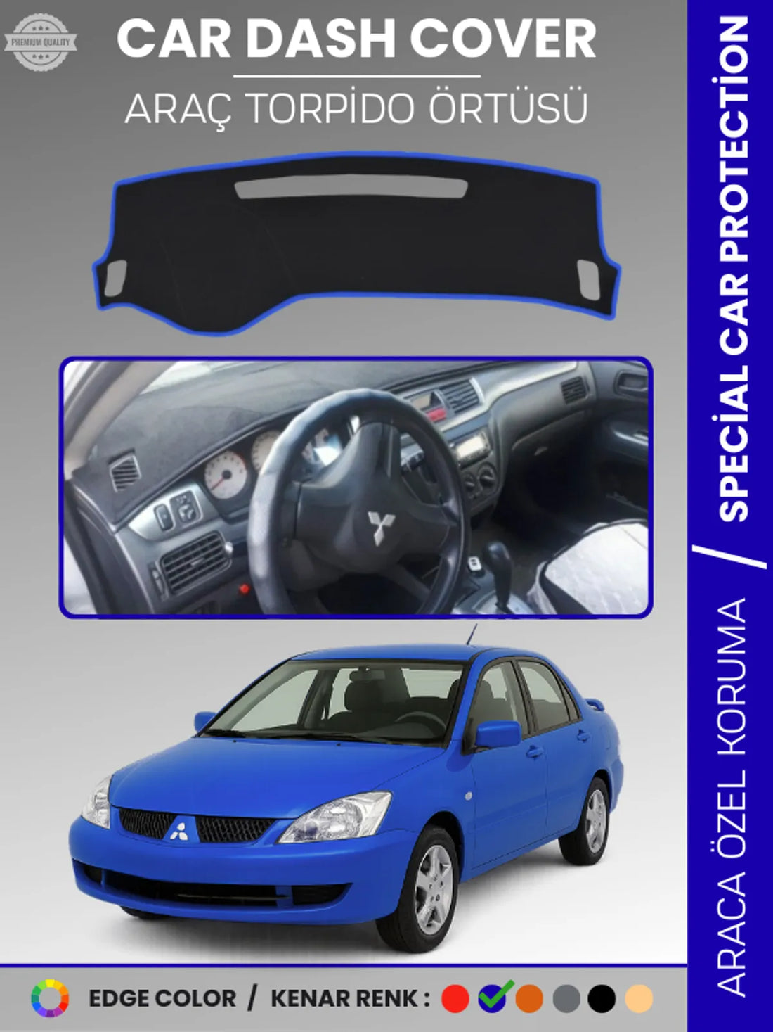 MITSUBISHI LANCER (2003-2007) Uyumlu Torpido Örtüsü Araca Özel Ön Göğüs Koruma