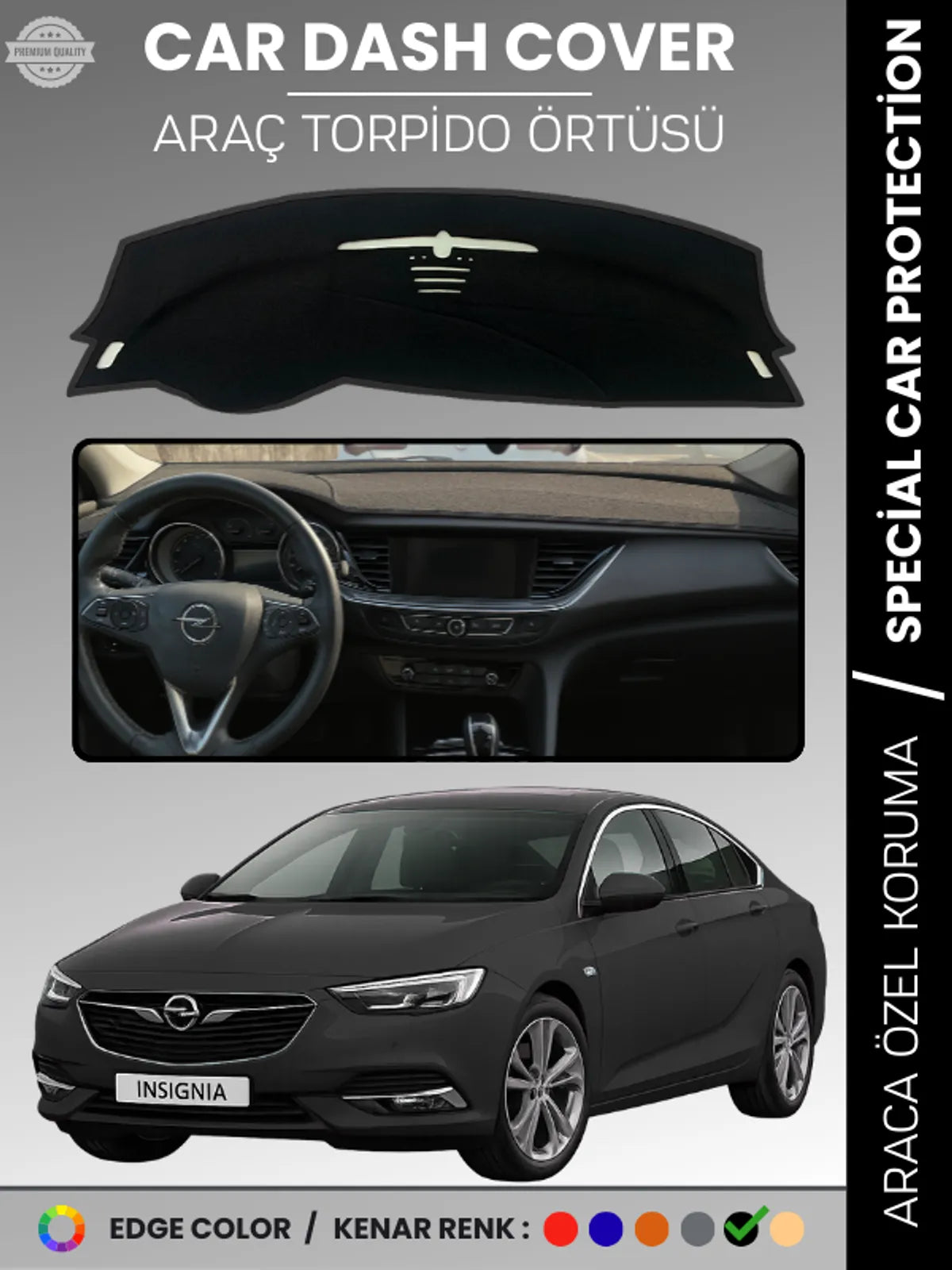 OPEL INSIGNIA B (2017-2022) Uyumlu Torpido Örtüsü Araca Özel Ön Göğüs Koruma