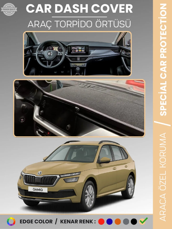 SKODA KAMIQ (2019-2024) Uyumlu Torpido Örtüsü Araca Özel Ön Göğüs Koruma