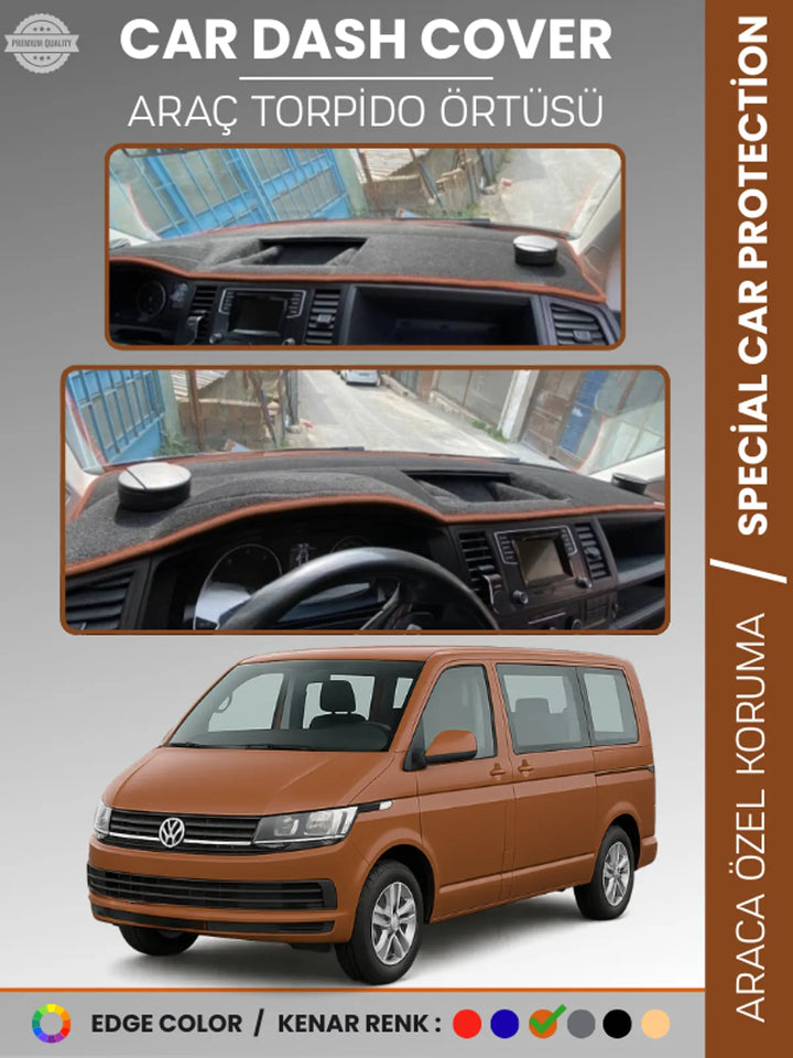 VOLKSWAGEN TRANSPORTER T6 (2015-2020) Uyumlu Torpido Örtüsü Araca Özel Ön Göğüs Koruma