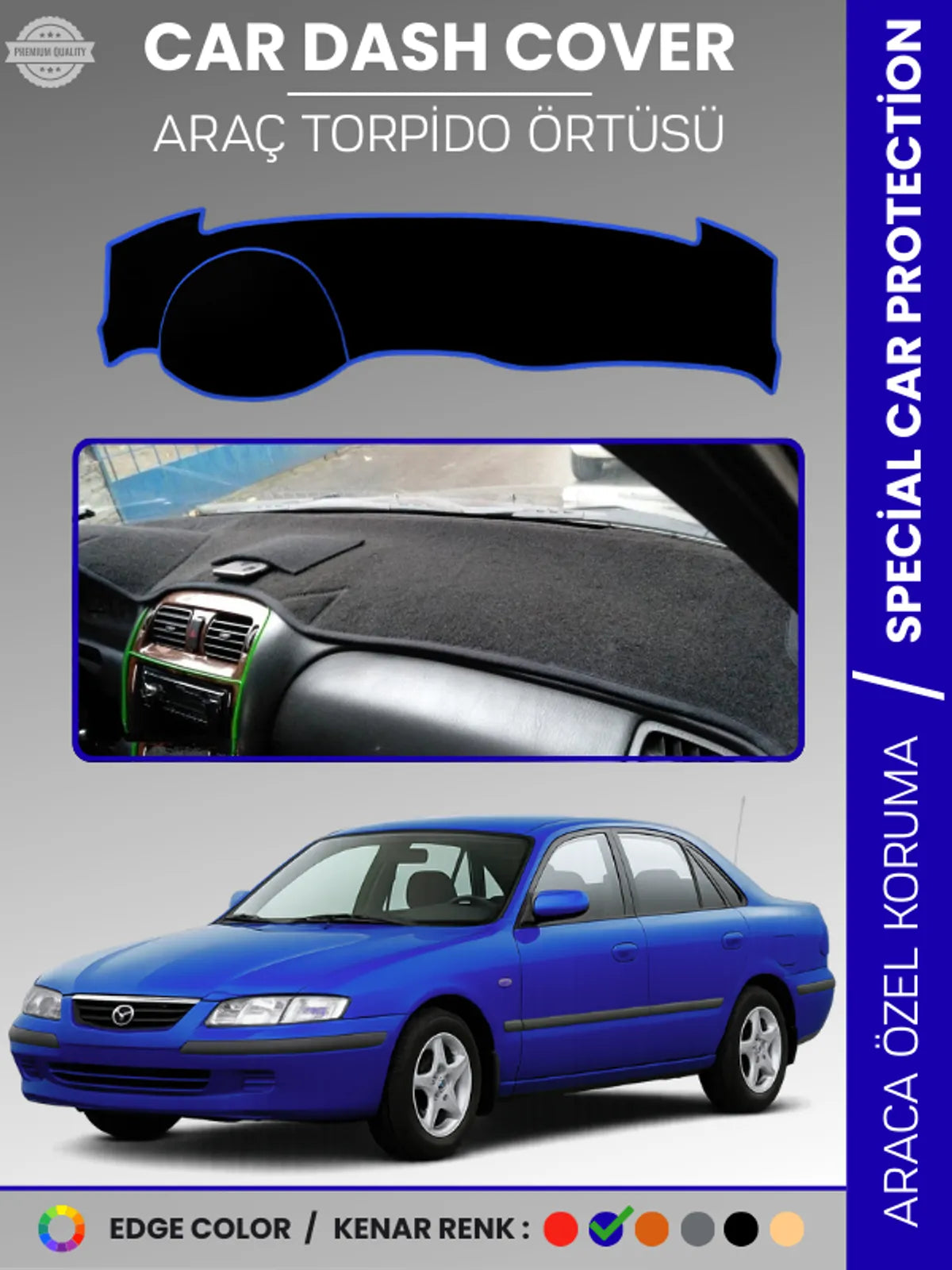 MAZDA 626 (1987-1991) Uyumlu Torpido Örtüsü Araca Özel Ön Göğüs Koruma
