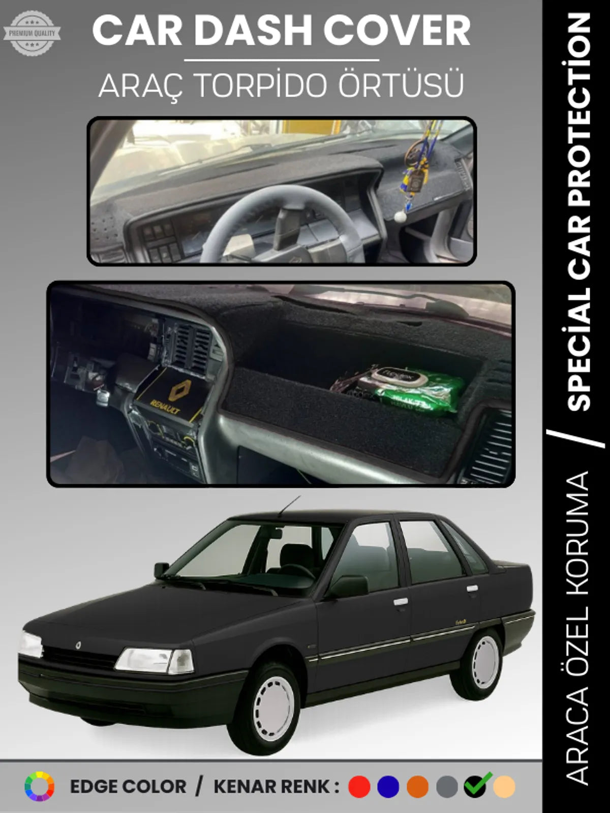 RENAULT 21 CONCORDE Uyumlu Torpido Örtüsü Araca Özel Ön Göğüs Koruma