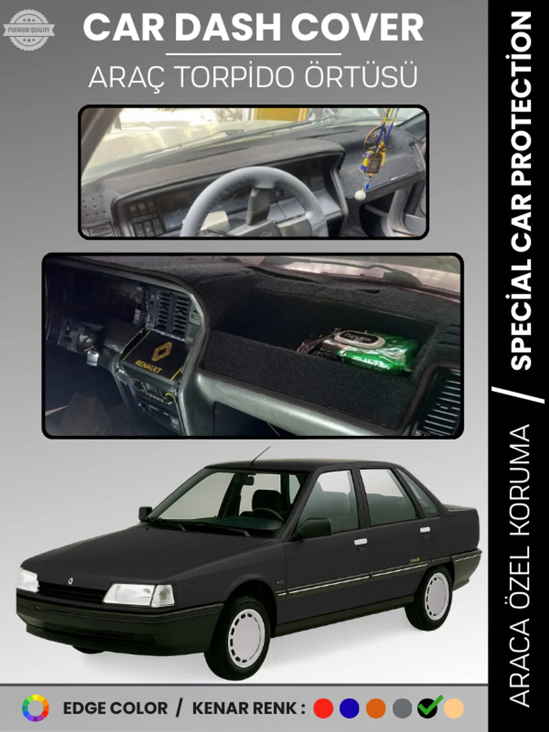 RENAULT 21 CONCORDE Uyumlu Torpido Örtüsü Araca Özel Ön Göğüs Koruma