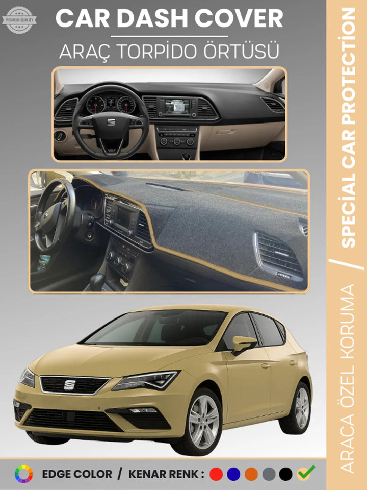 SEAT LEON (2013-2020) Uyumlu Torpido Örtüsü Araca Özel Ön Göğüs Koruma