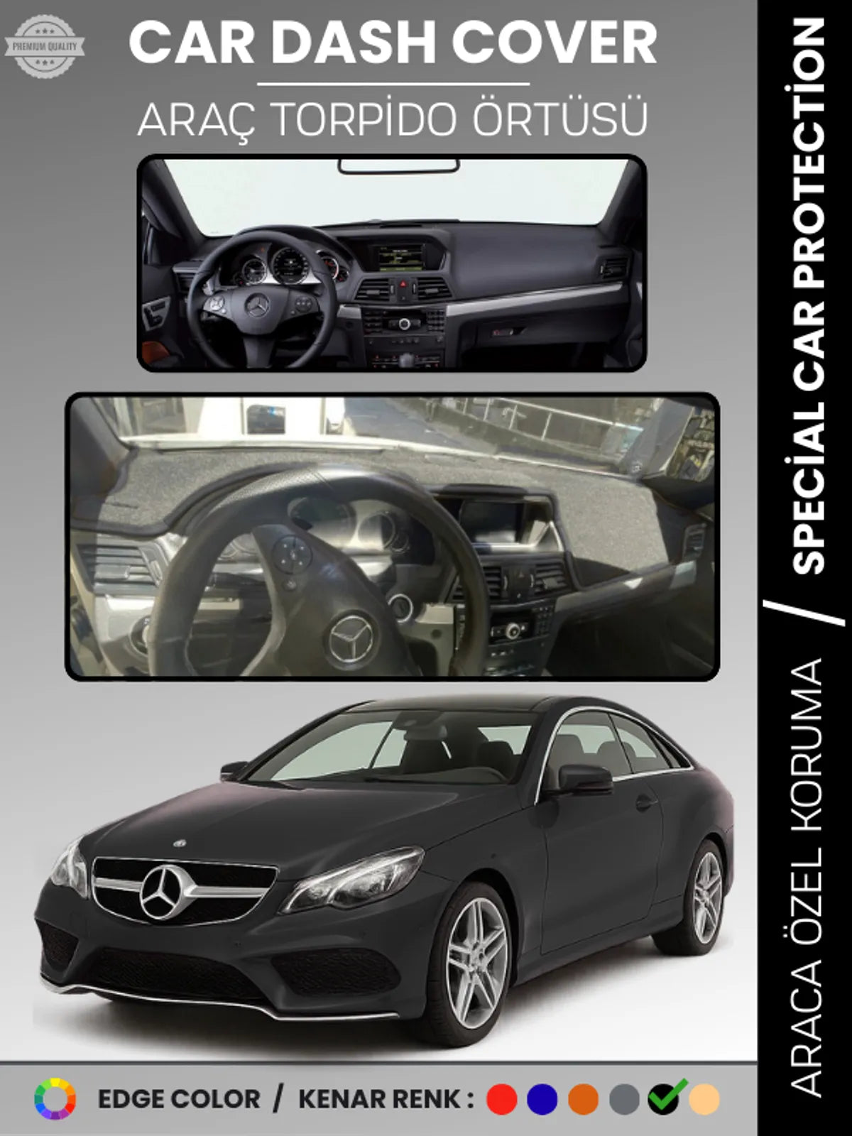 MERCEDES E CLASS COUPE C207 (2009-2017) Uyumlu Torpido Örtüsü Araca Özel Ön Göğüs Koruma