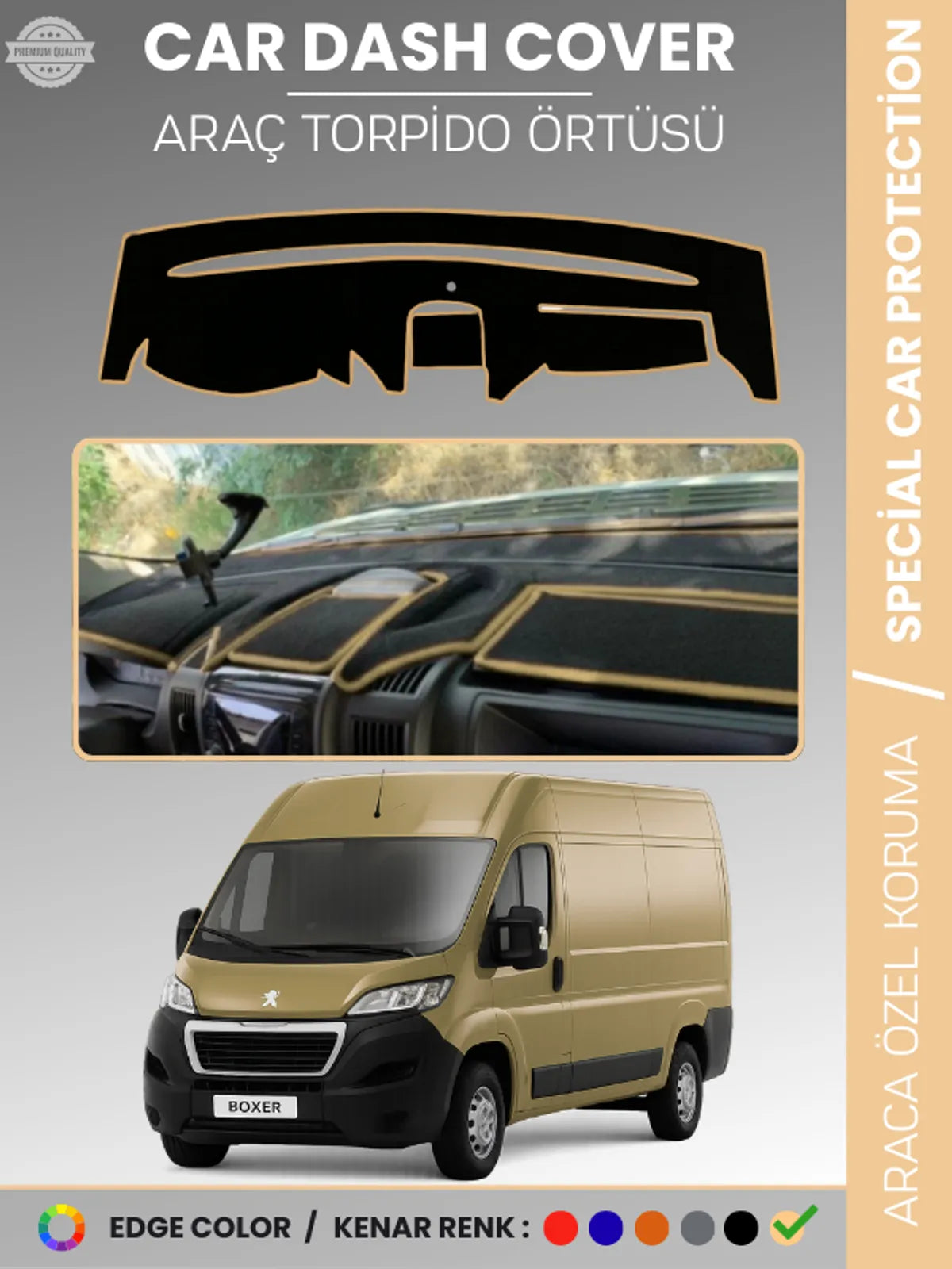 PEUGEOT BOXER (2017-2021) Uyumlu Torpido Örtüsü Araca Özel Ön Göğüs Koruma