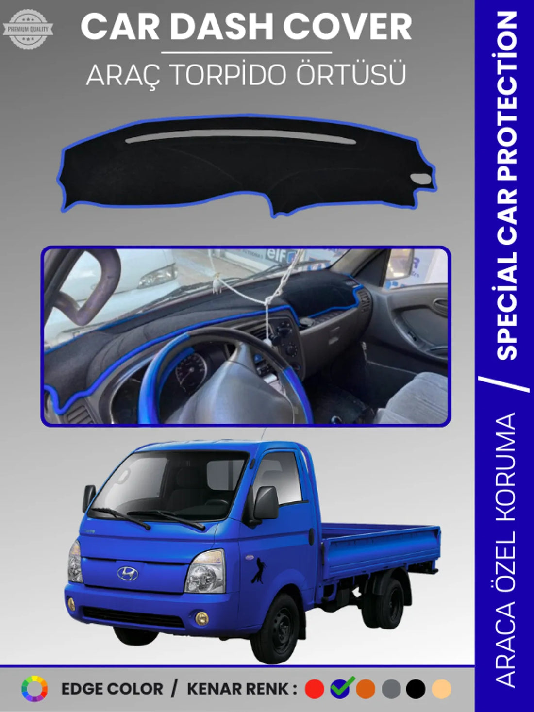 HYUNDAİ H100 PORTER (2004-2019) Uyumlu Torpido Örtüsü Araca Özel Ön Göğüs Koruma
