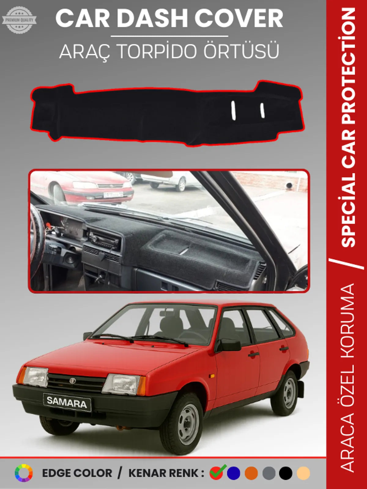 LADA SAMARA ENJEKSİYONLU (1990-2004) Uyumlu Torpido Örtüsü Araca Özel Ön Göğüs Koruma