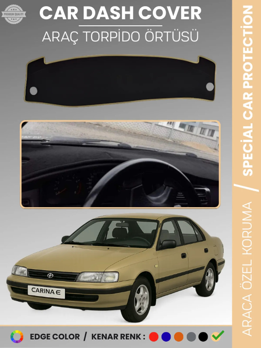 TOYOTA CARİNA-CORONA T190 AİRBAGLİ (1991-1997) Uyumlu Torpido Örtüsü Araca Özel Ön Göğüs Koruma