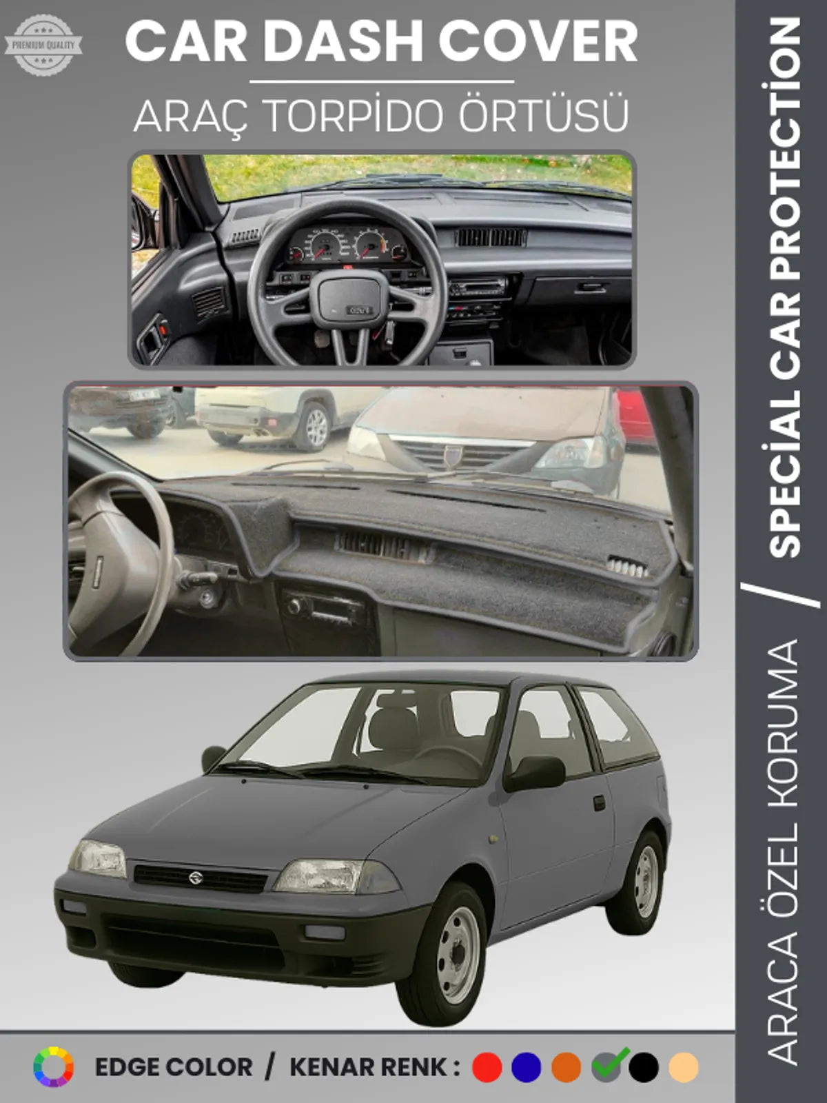 SUZUKI SWİFT (1988-1994) Uyumlu Torpido Örtüsü Araca Özel Ön Göğüs Koruma