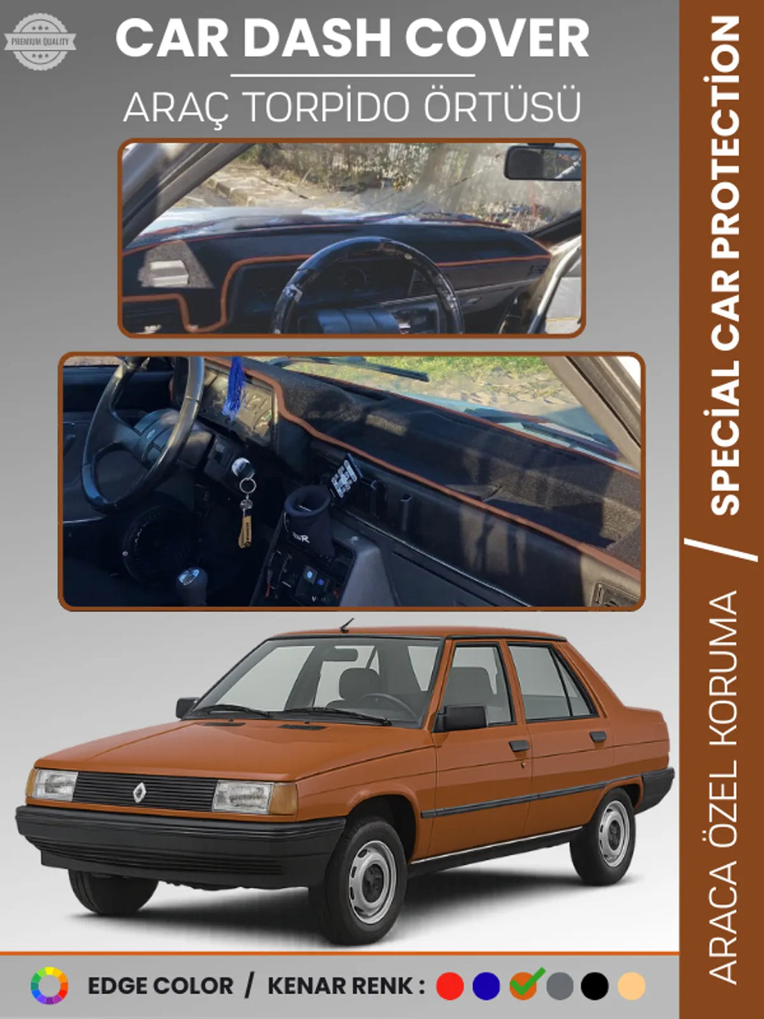 RENAULT 9 BROADWAY Uyumlu Torpido Örtüsü Araca Özel Ön Göğüs Koruma