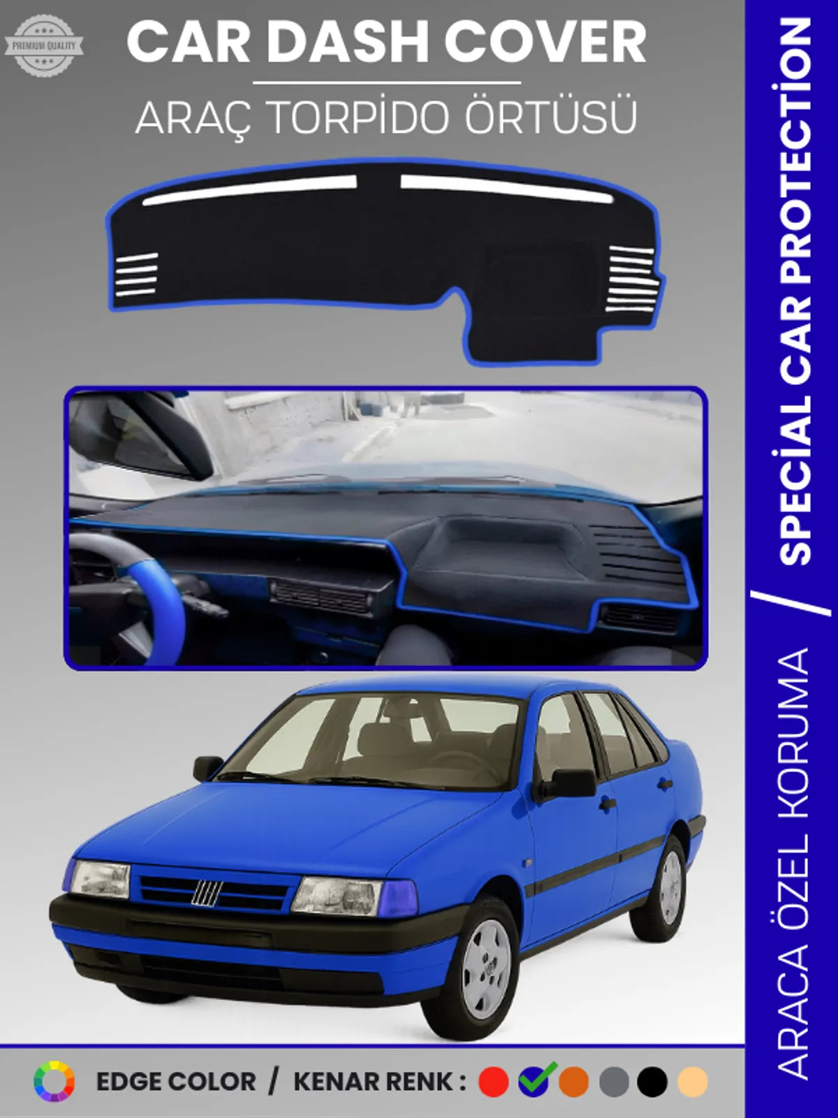 FIAT TEMPRA ANALOG MODEL DİJİTAL EKRAN Uyumlu Torpido Örtüsü Araca Özel Ön Göğüs Koruma