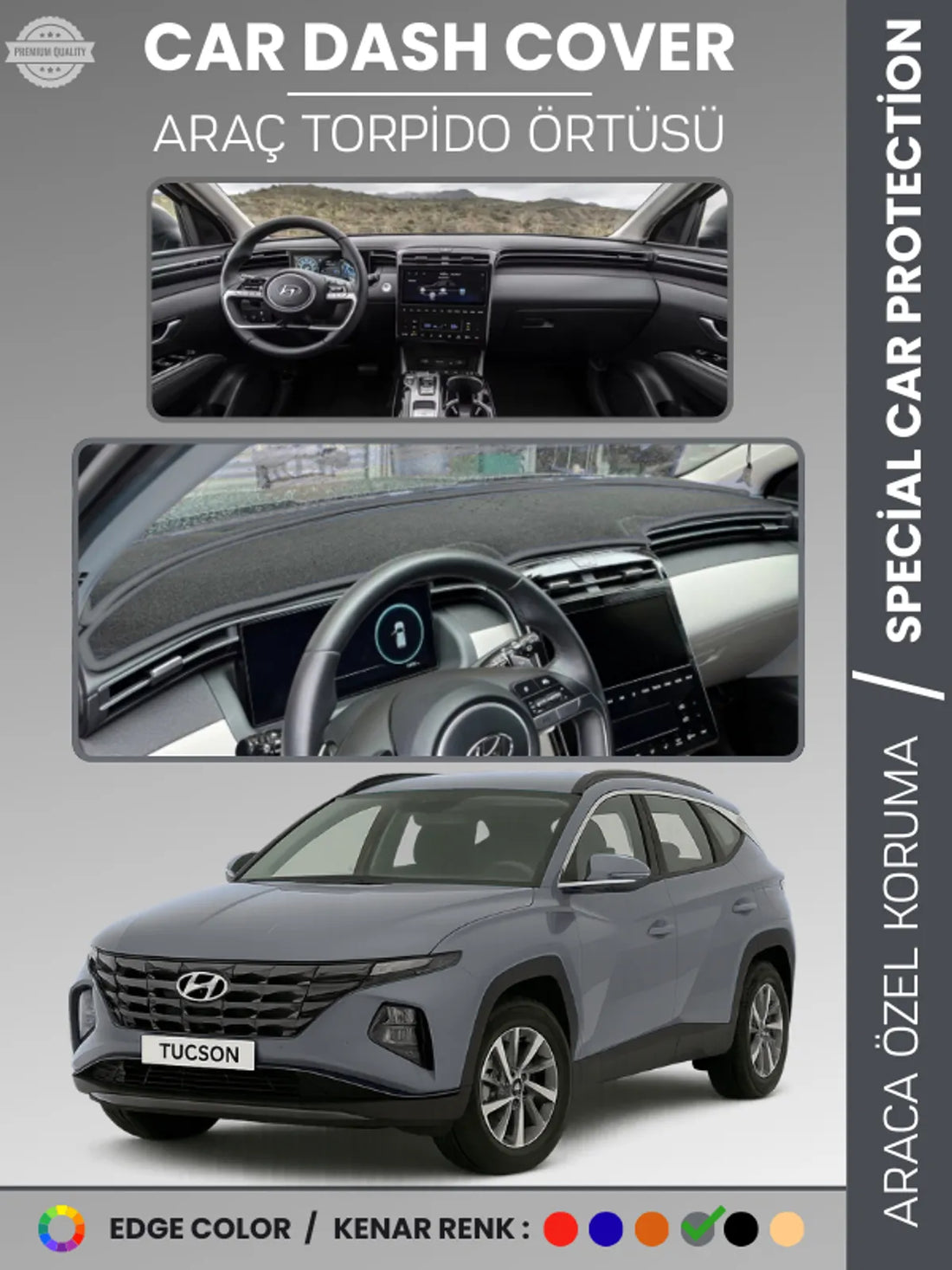 HYUNDAI TUCSON NX4 (2021-2024) Uyumlu Torpido Örtüsü Araca Özel Ön Göğüs Koruma