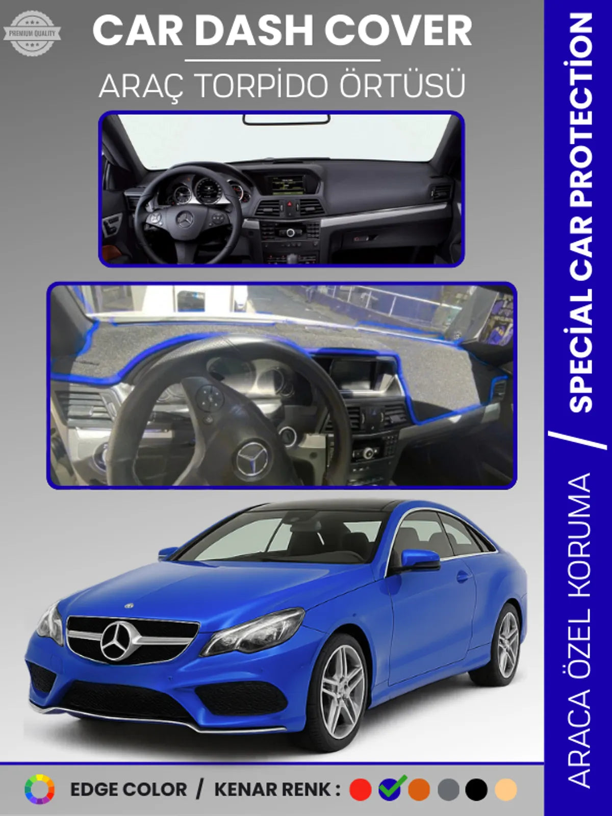 MERCEDES E CLASS COUPE C207 (2009-2017) Uyumlu Torpido Örtüsü Araca Özel Ön Göğüs Koruma