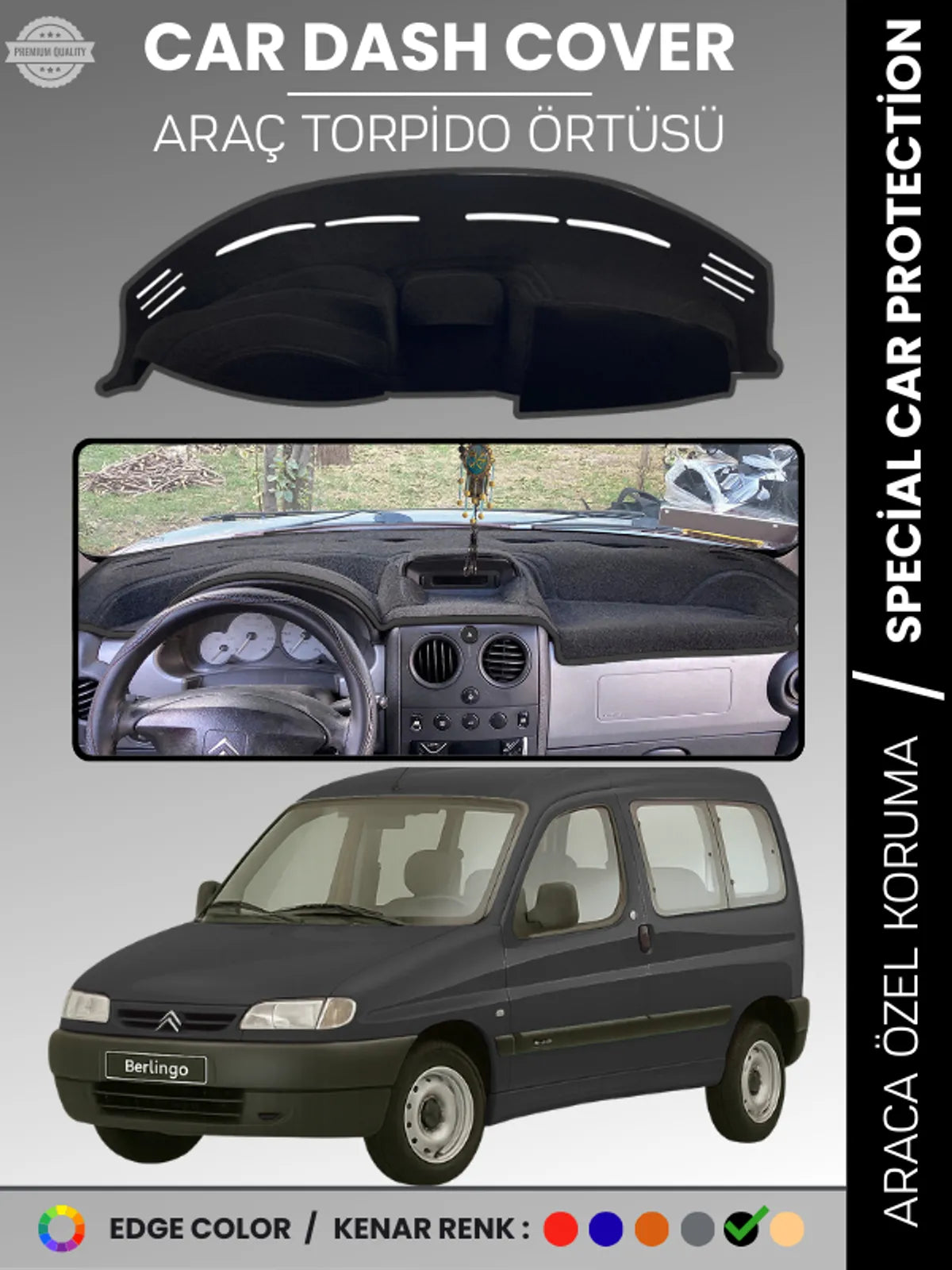 CITROEN Berlingo (1996-2001) Uyumlu Torpido Örtüsü Araca Özel Ön Göğüs Koruma