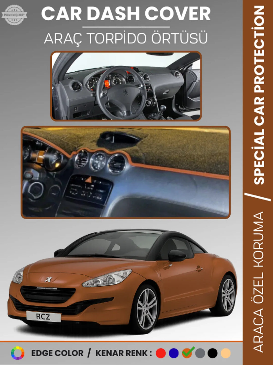 PEUGEOT PARTNER TEPEE (2008-2018) Uyumlu Torpido Örtüsü Araca Özel Ön Göğüs Koruma