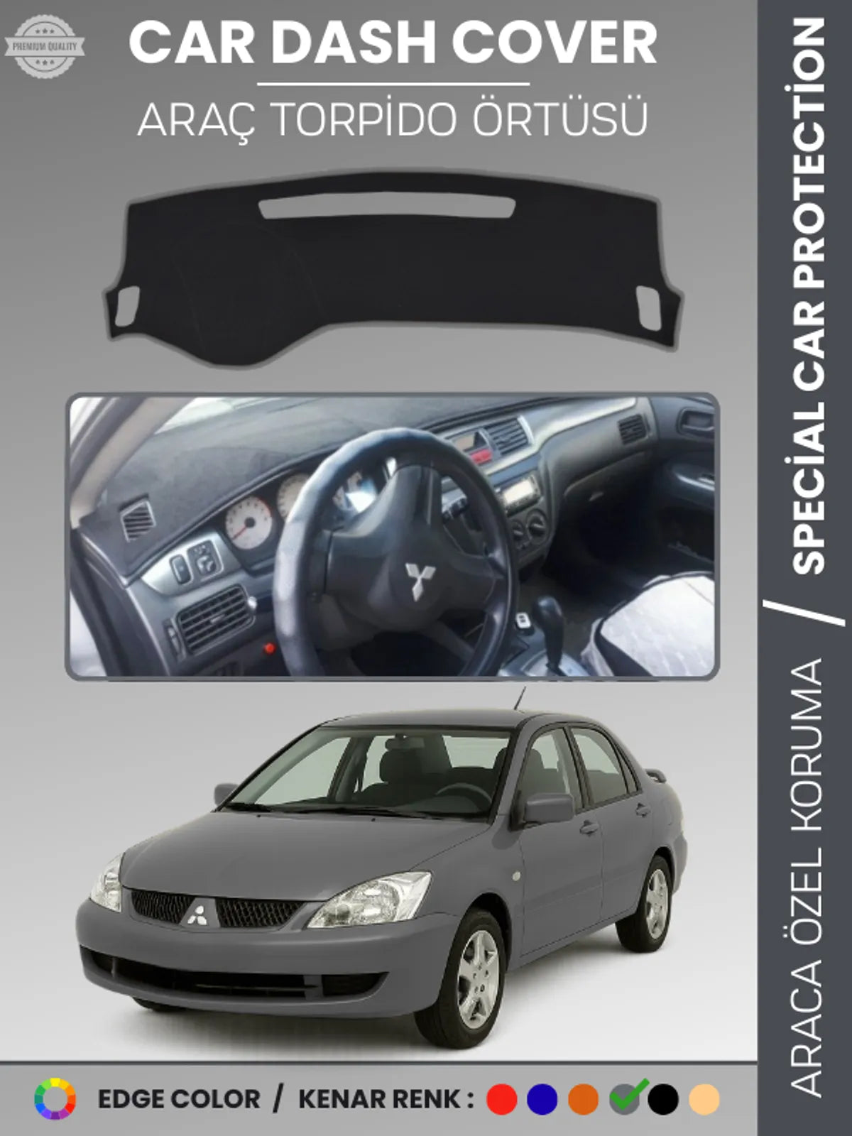 MITSUBISHI LANCER (2003-2007) Uyumlu Torpido Örtüsü Araca Özel Ön Göğüs Koruma