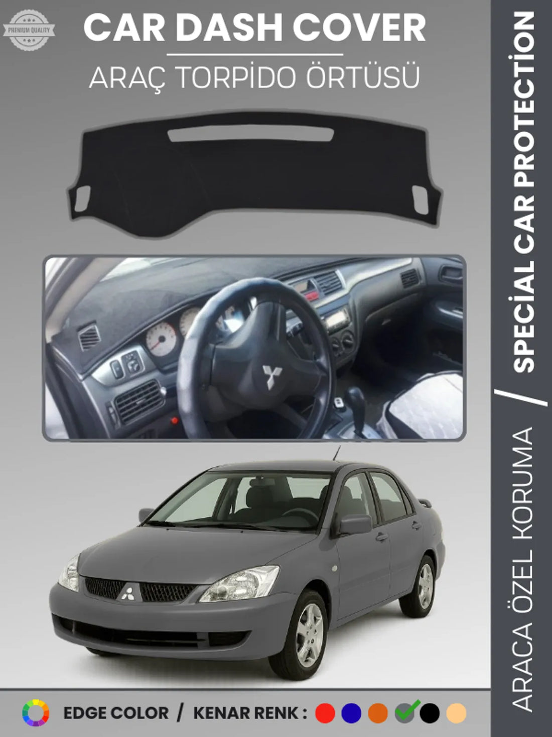 MITSUBISHI LANCER (2003-2007) Uyumlu Torpido Örtüsü Araca Özel Ön Göğüs Koruma