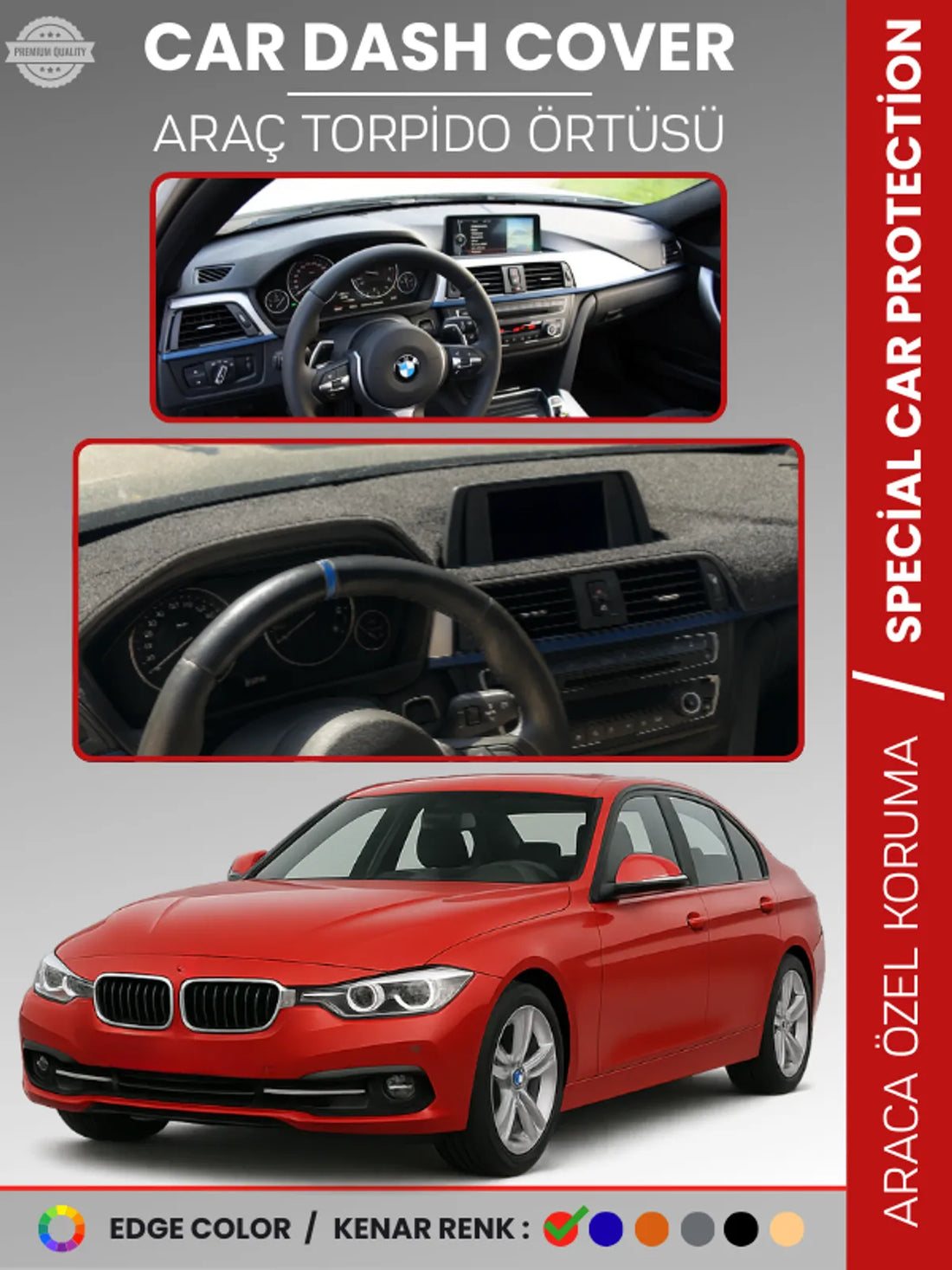 Bmw E39 (2006-2010) Uyumlu Torpido Örtüsü Araca Özel Ön Göğüs Koruma
