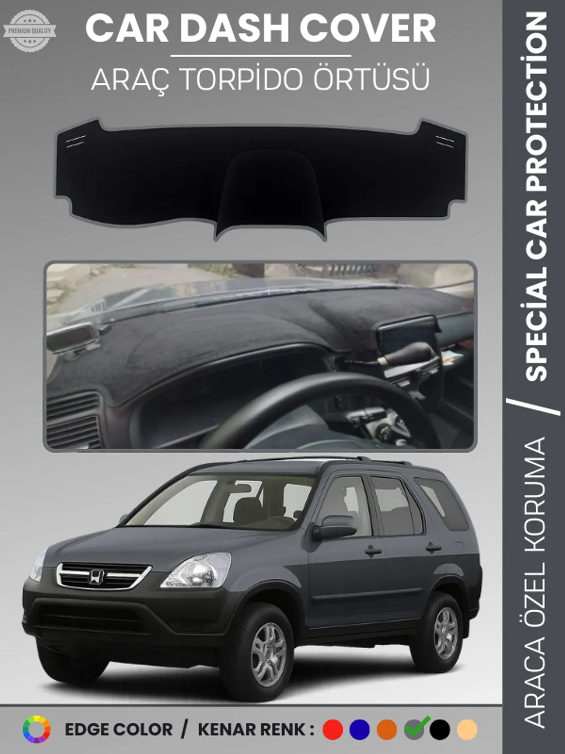 HONDA CR-V (2002-2006) Uyumlu Torpido Örtüsü Araca Özel Ön Göğüs Koruma