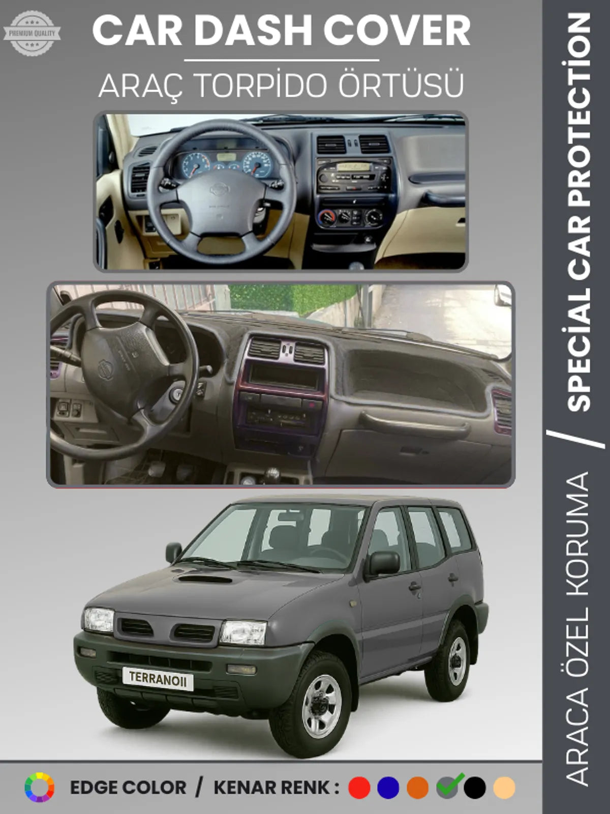 NISSAN TERRANO 2 R20 (1993-2006) Uyumlu Torpido Örtüsü Araca Özel Ön Göğüs Koruma