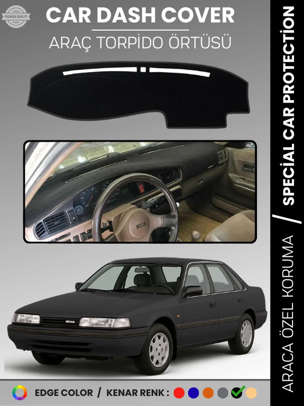 MAZDA 626 (1987-1991) Uyumlu Torpido Örtüsü Araca Özel Ön Göğüs Koruma
