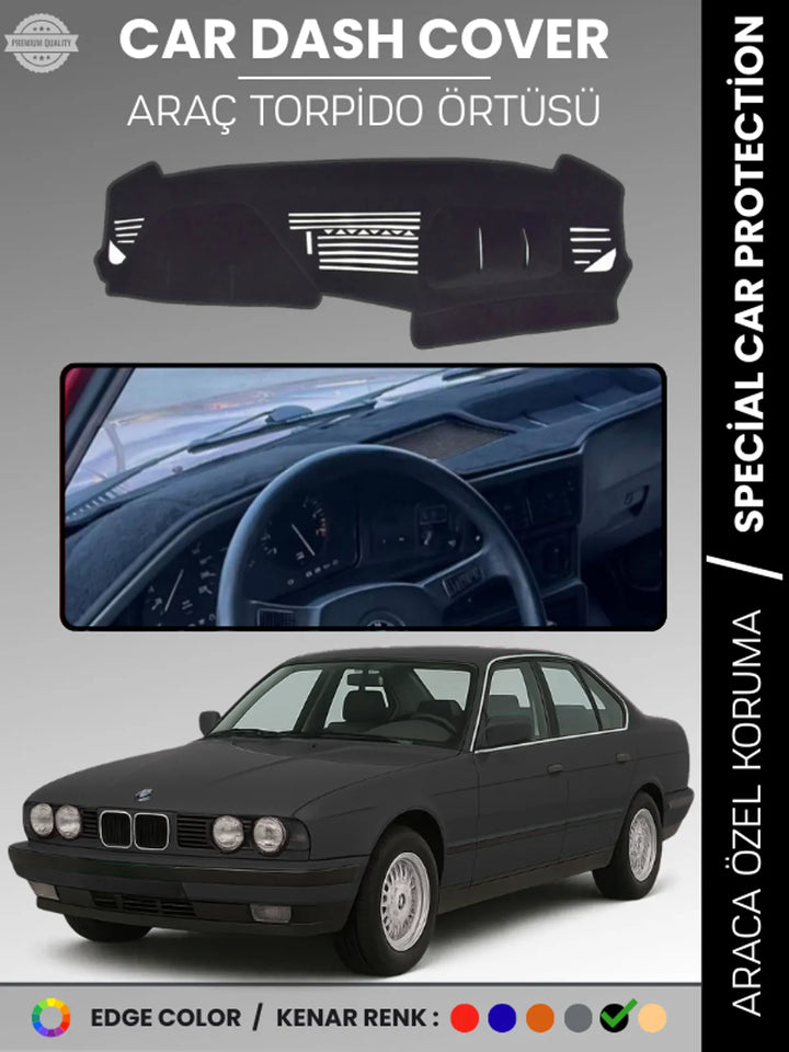 BMW E34 5 SERİSİ AİRBAGSİZ (1988-1996) Uyumlu Torpido Örtüsü Araca Özel Ön Göğüs Koruma